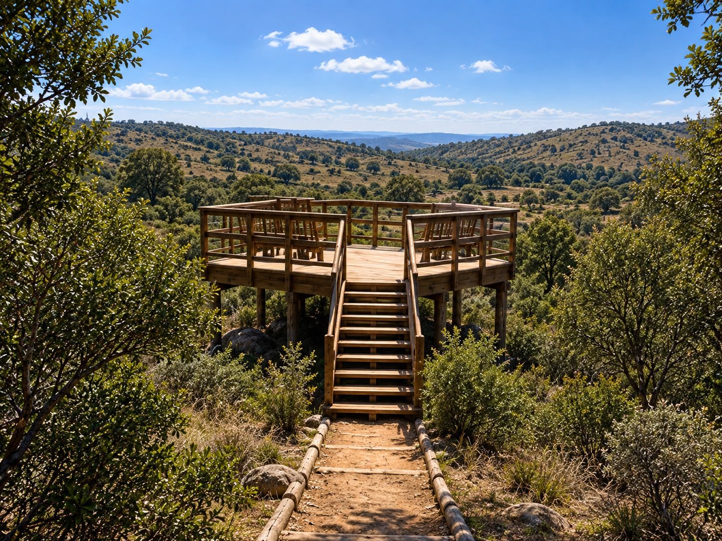 Mirador de madera sobre el valle
